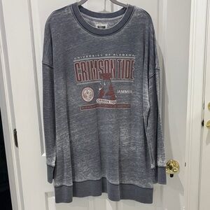 University of Alabama Crimson Tide Oversized Grey Washed Sweatshirt